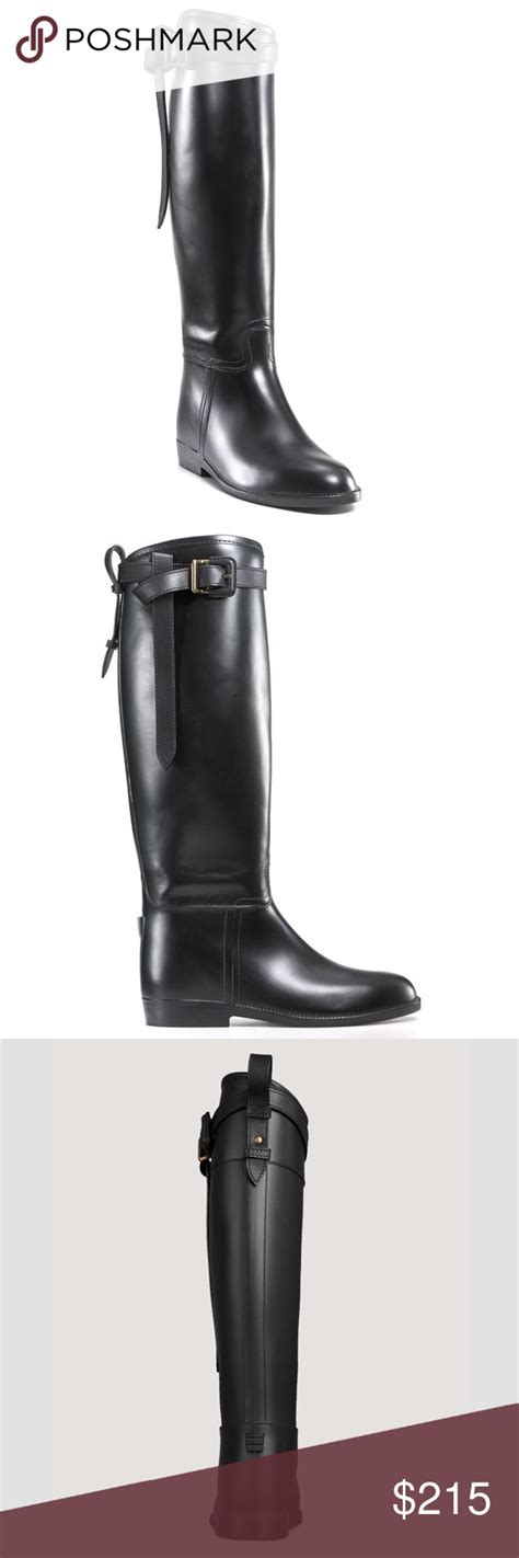 who sells burberry boots|Burberry flat riding rain boots.